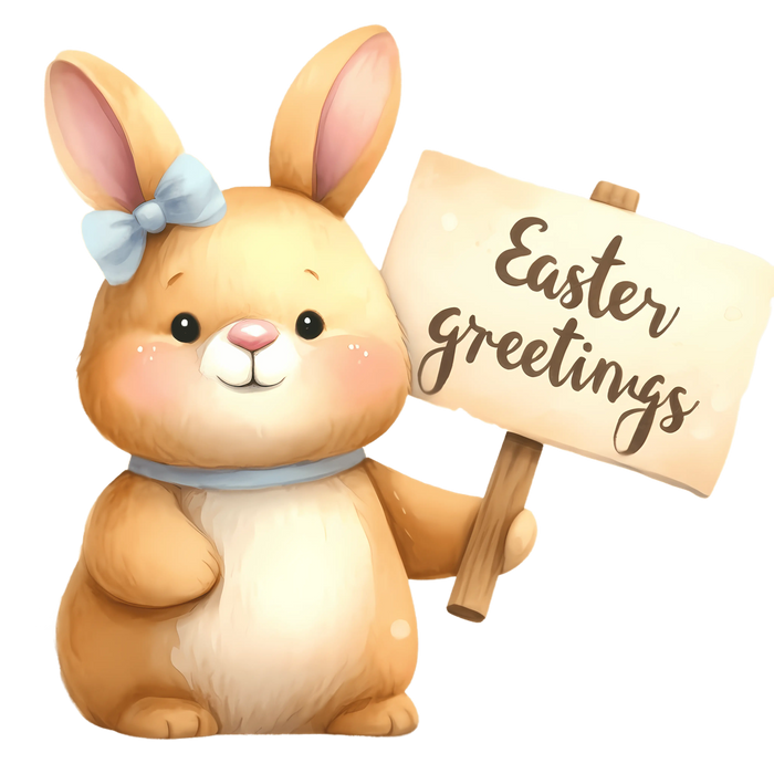 Easter Greetings Bunny Party Design pressed on a garment