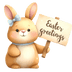 Easter Greetings Bunny Party Design - DTF Ready To Press