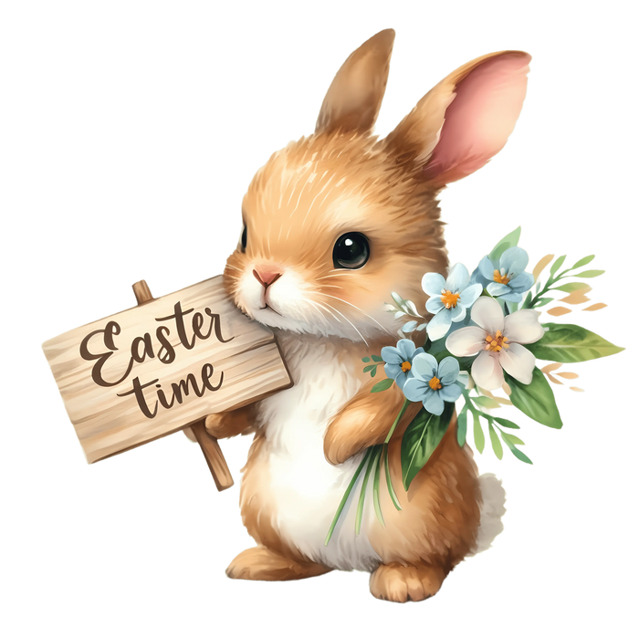 Easter Time Bunny Party Design pressed on a garment