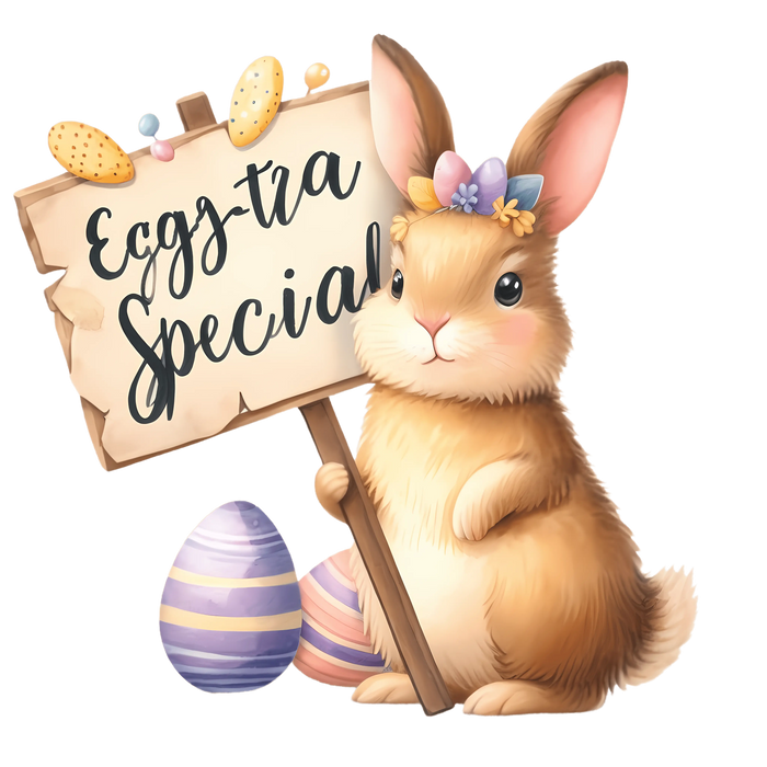 Eggstra Special Easter Cute Bunny Design pressed on a garment