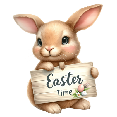 Bunny Easter Time Design - DTF Ready To Press - DTF Dallas 