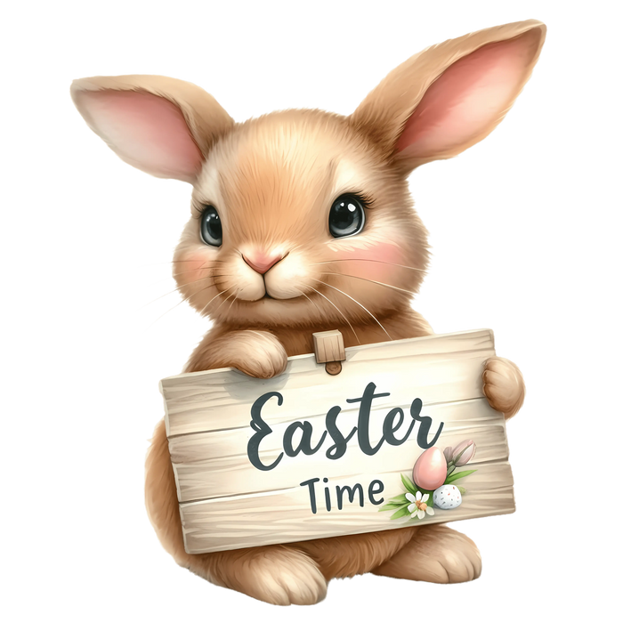 Bunny Easter Time Design pressed on a garment
