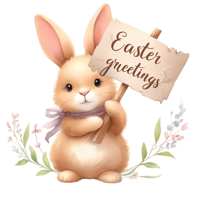 Easter Greetings Cute Bunny Design | DTF Dallas - DTF Dallas 