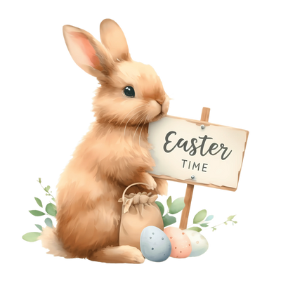 Easter Time Cute Bunny Design - DTF Ready To Press - DTF Dallas 
