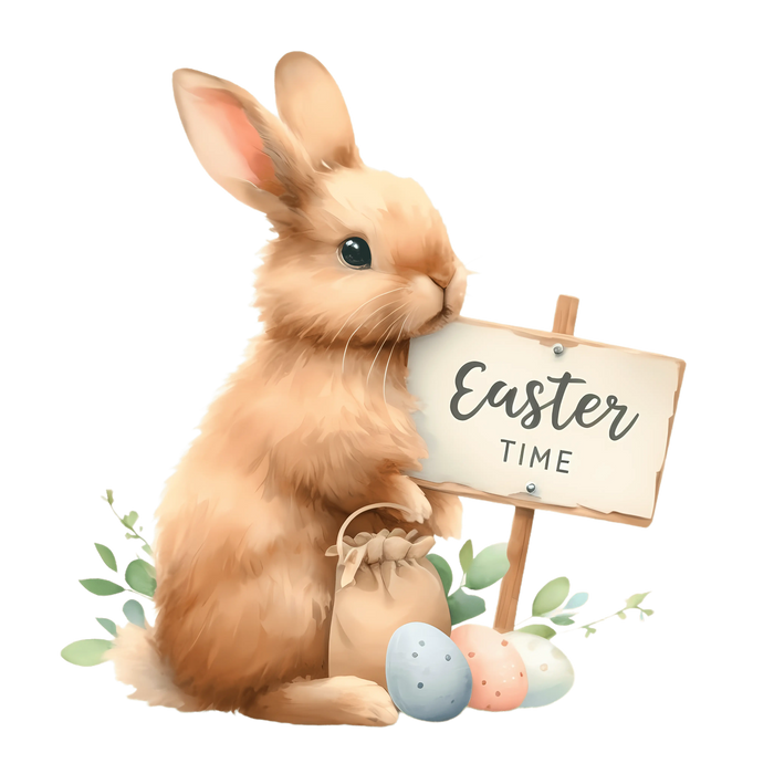 Easter Time Cute Bunny Design pressed on a garment