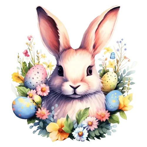 Bunny And Egg Easter Design - DTF Ready To Press