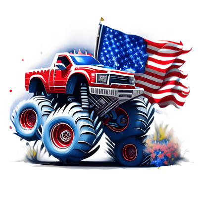 4th Of July Truck Design - DTF Ready To Press - DTF Dallas 