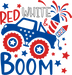 Red White Boom 4th of July Design | DTF Dallas