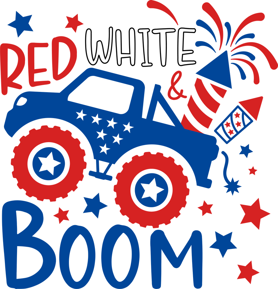 Red White Boom 4th of July Design | DTF Dallas