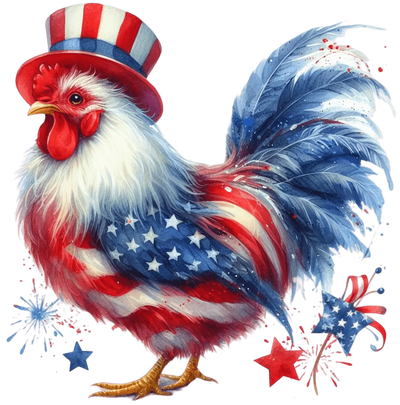 4th Of July Chicken Design - DTF Ready To Press - DTF Dallas 