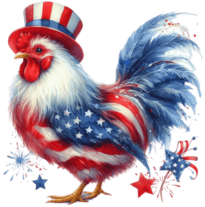 4th Of July Chicken Design - DTF Ready To Press