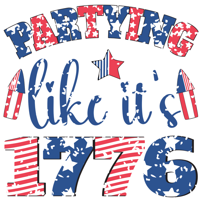 Partying Like It's 1776 pressed on a garment