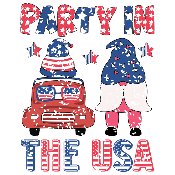 Party in the USA   V6 pressed on a garment