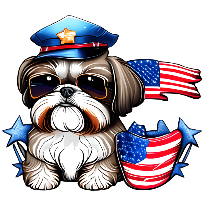 4th Of July Dog Design pressed on a garment