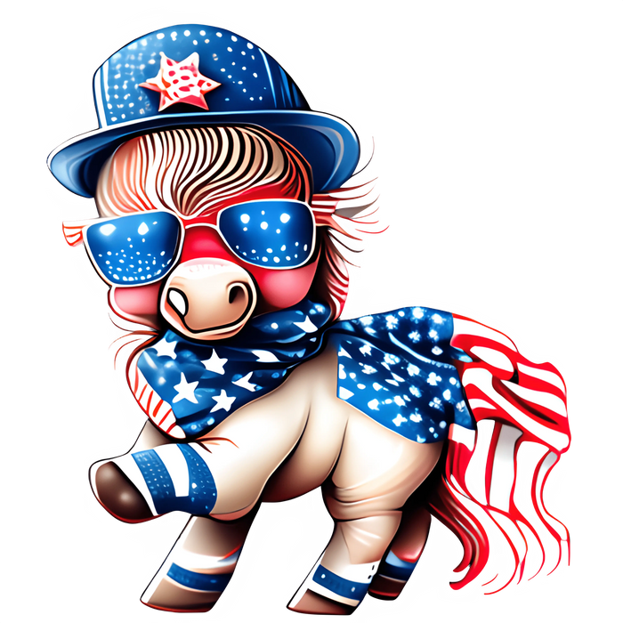 Fourth Of July Goat Design pressed on a garment