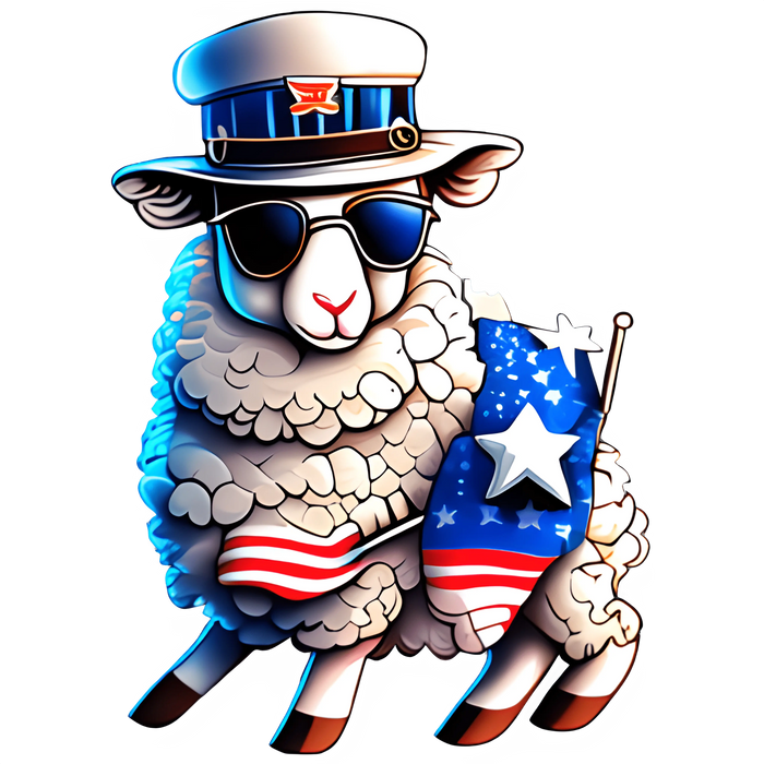 4th Of July Animal Design pressed on a garment