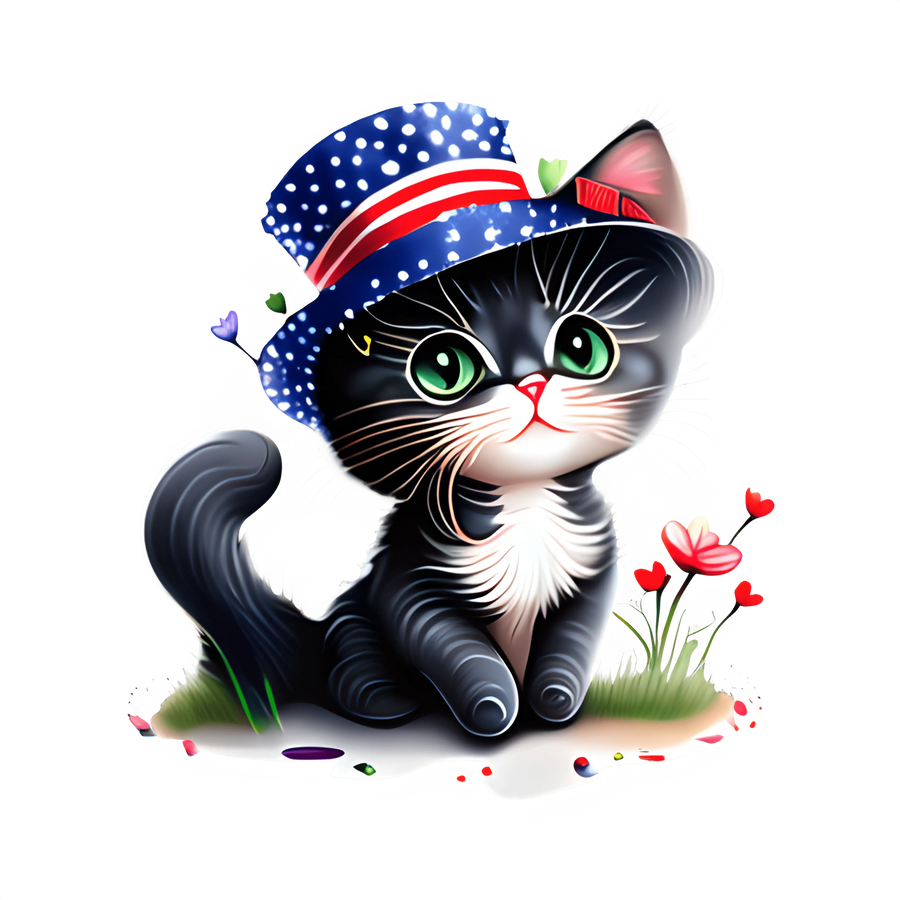 4th Of July Cat Design - DTF Ready To Press