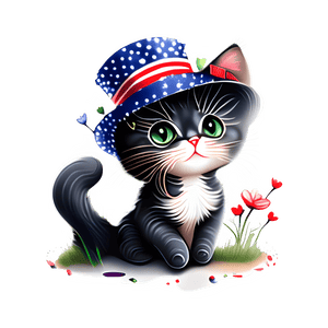 4th Of July Cat Design - DTF Ready To Press