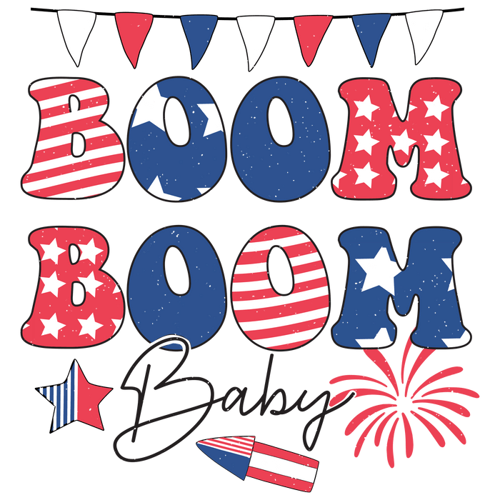4th Of July Party Design pressed on a garment