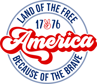 Land Of The Free America Design - DTF Ready To Press - DTF Dallas 