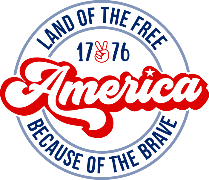 Land Of The Free America Design pressed on a garment