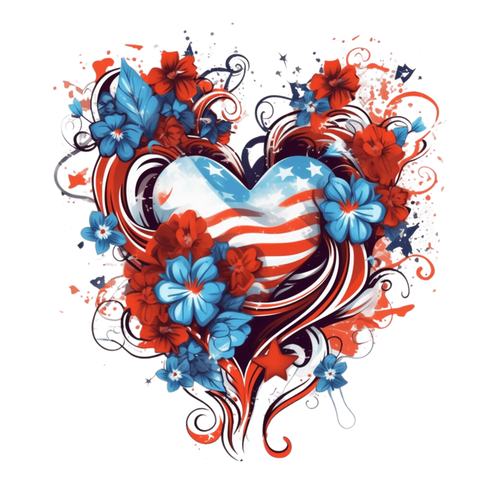 Cute 4th of July Design  (V1) pressed on a garment