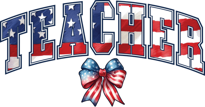American Teacher Design  (V2) pressed on a garment