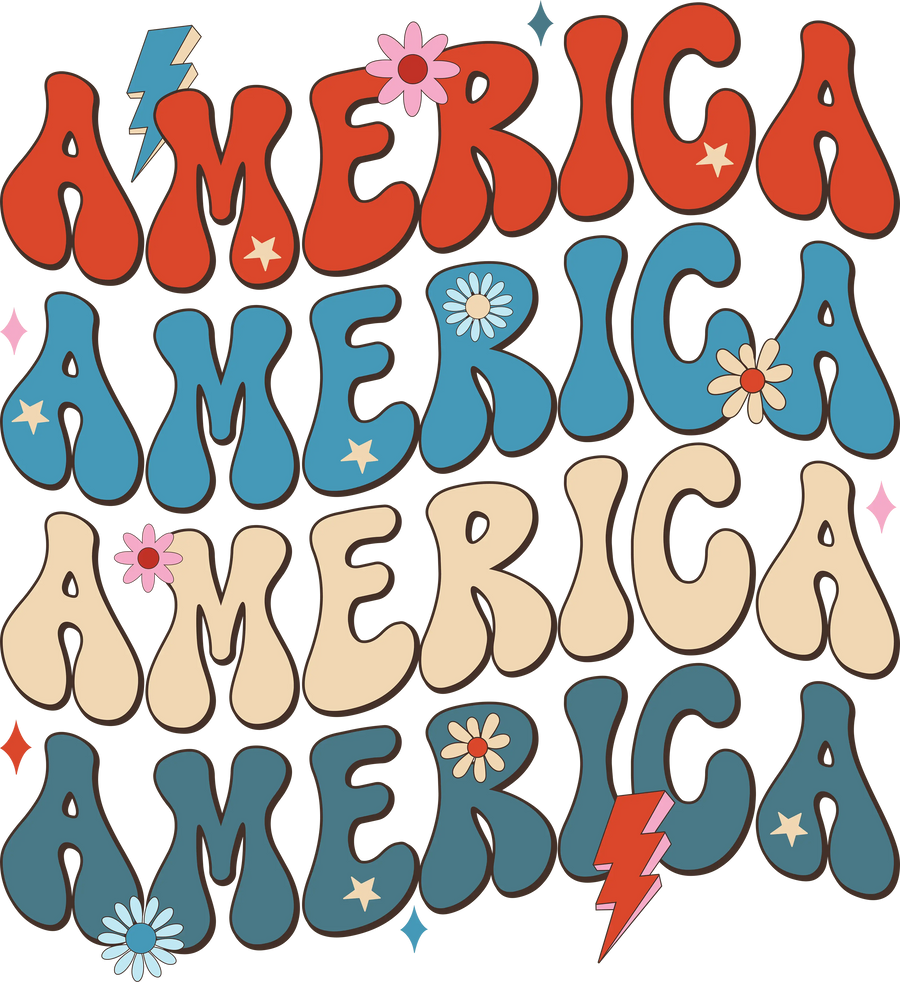 Retro America Design - DTF Ready To Press