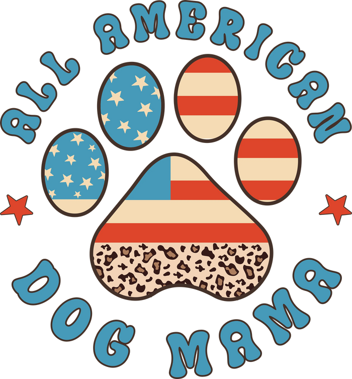 All American Dog Mama Design pressed on a garment