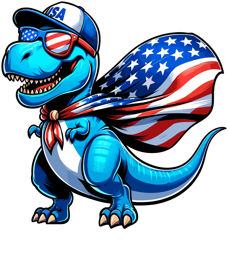 4th of July Dinosaur Design Ready to Press (2) | DTF Dallas