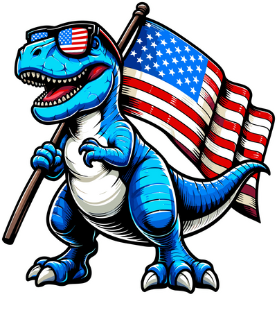 4th of July Dinosaur Design Ready to Press (1) | DTF Dallas - DTF Dallas 