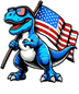 4th of July Dinosaur Design Ready to Press (1) | DTF Dallas