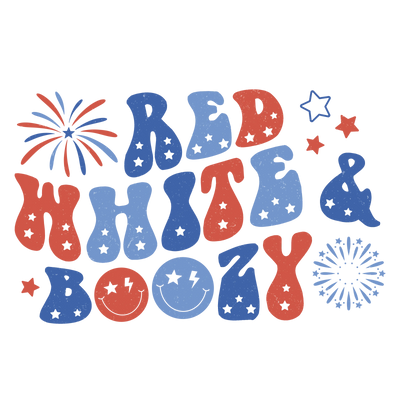 Red White Boozy Design - DTF Ready To Press - DTF Dallas 