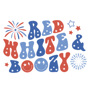 Red White Boozy Design - DTF Ready To Press