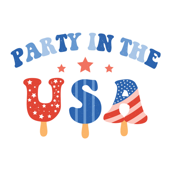 Party in the USA   V3 pressed on a garment