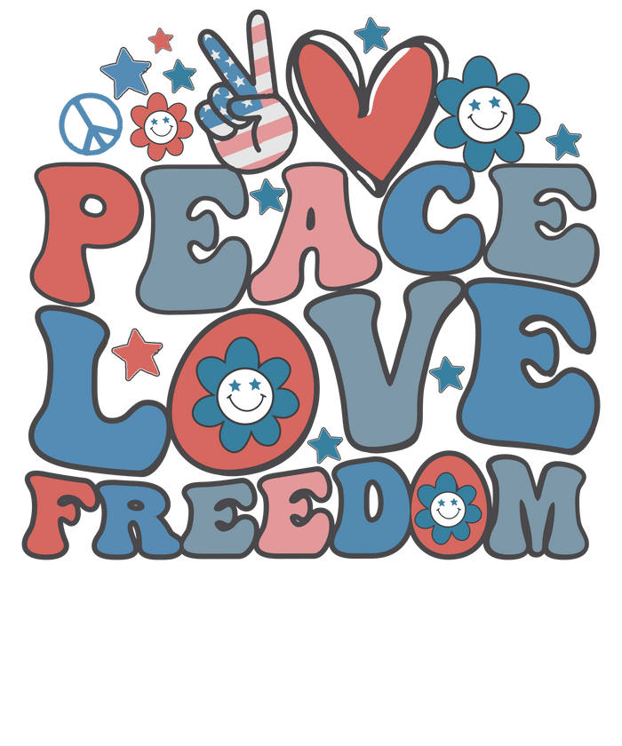 Peace Love Freedom Design pressed on a garment