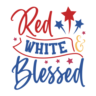 Red White Blessed Design - DTF Ready To Press - DTF Dallas 