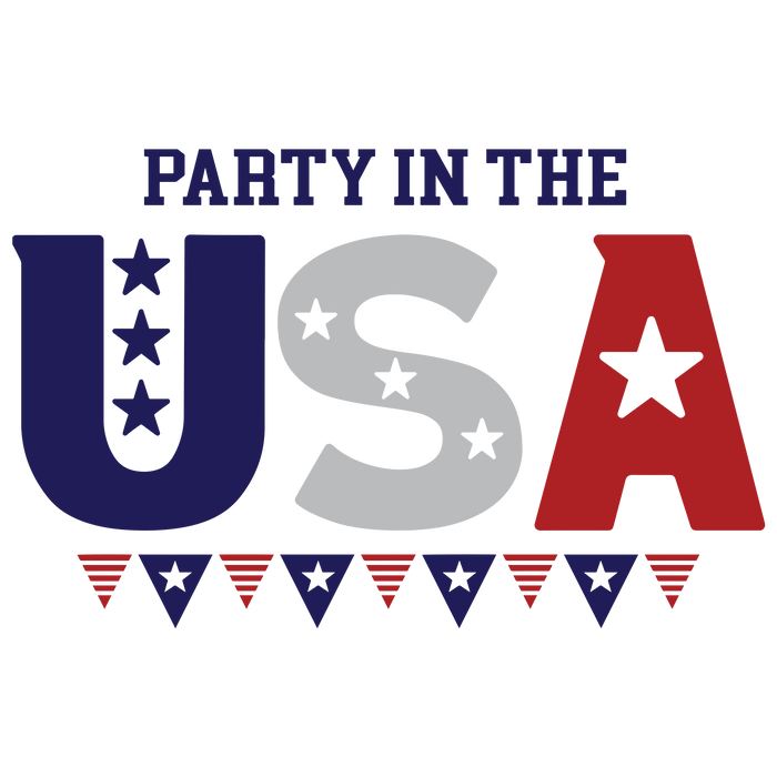 Party in the USA   V1 pressed on a garment