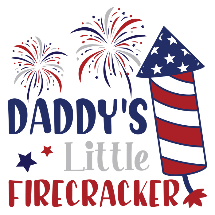 Dady's Little Firecracker Design pressed on a garment