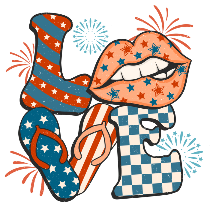 Happy 4th of July Design  (V1) pressed on a garment
