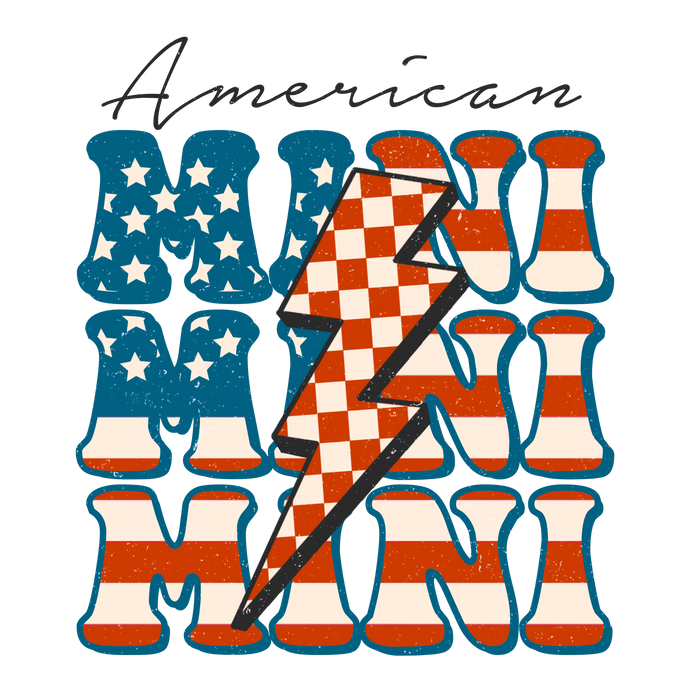 4th Of July American Mini Design pressed on a garment