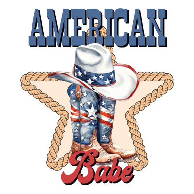 American Babe 4th Of July Design - DTF Ready To Press - DTF Dallas 