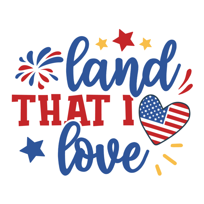 Land That I Love Design pressed on a garment