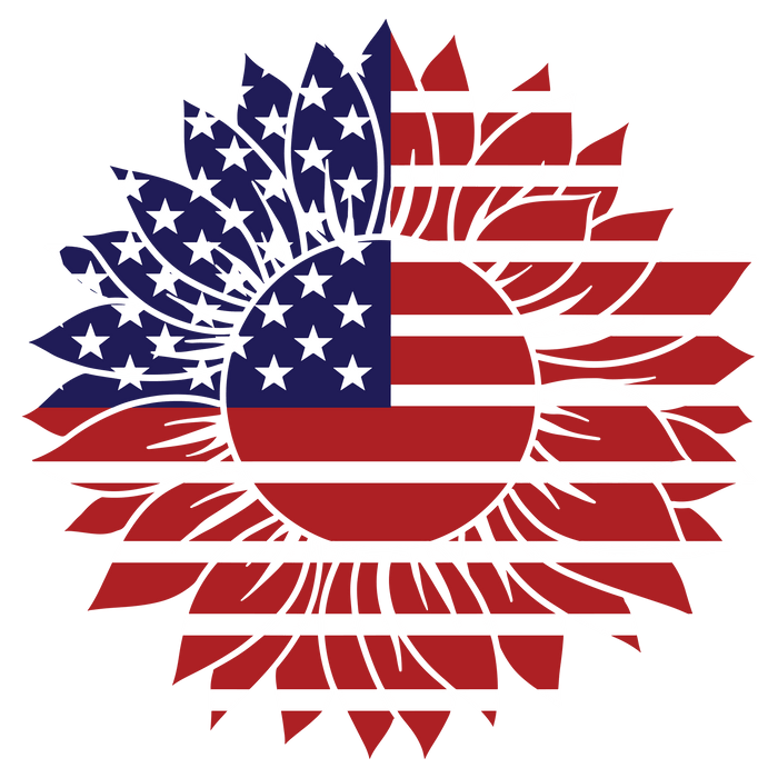 4th Of July American Flag Design pressed on a garment
