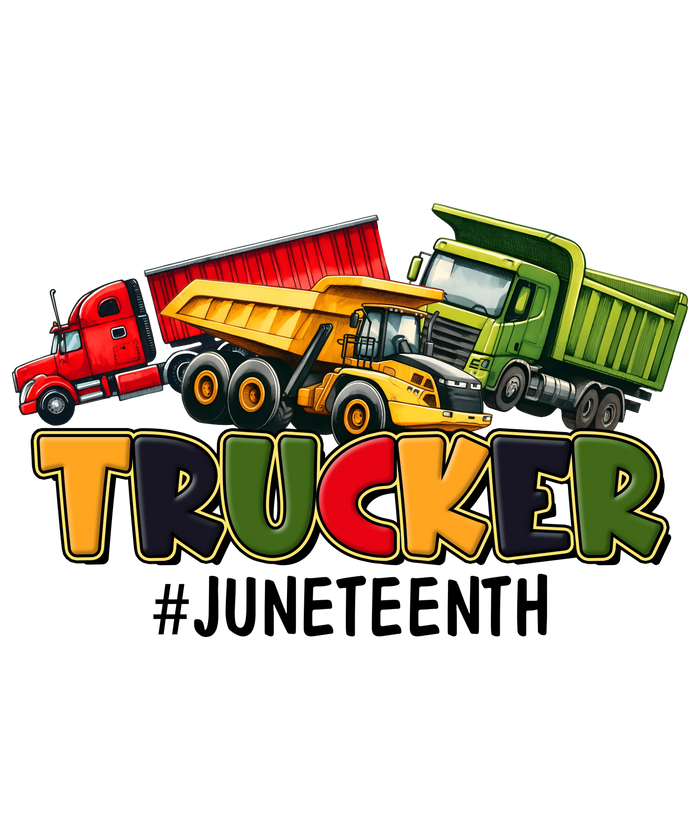 Trucker Juneteenth Design pressed on a garment