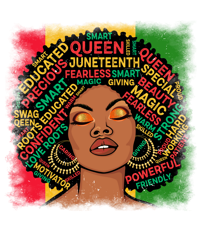 Juneteenth Queen Design pressed on a garment