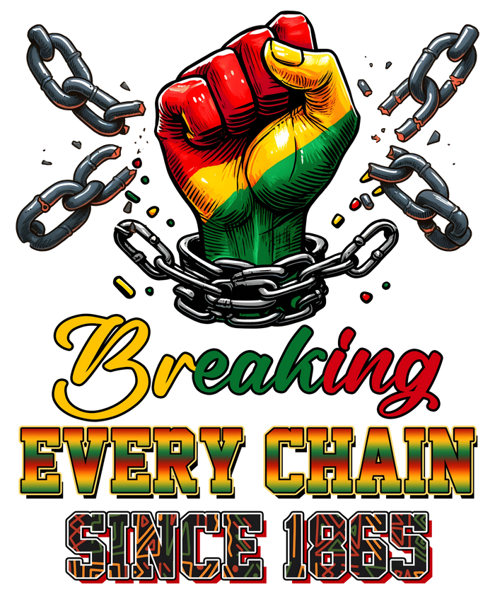 Breaking Every Chain Juneteenth Design pressed on a garment
