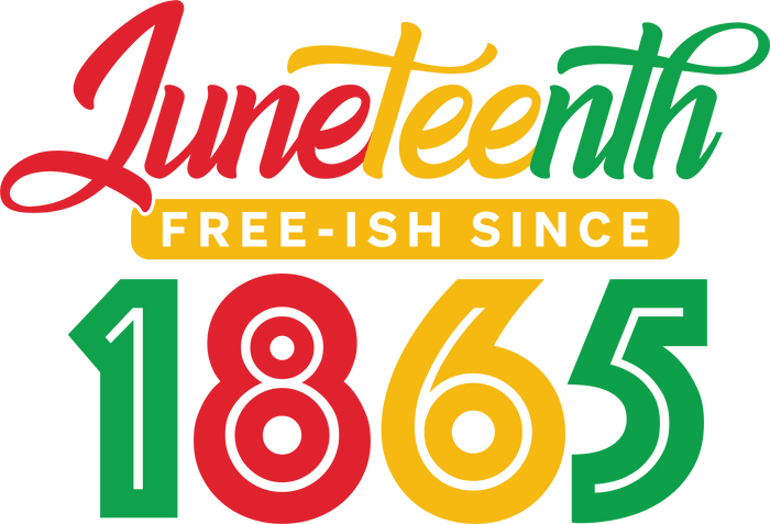 Juneteenth Free-ish Since 1865 Design DTF-Ready pressed on a garment