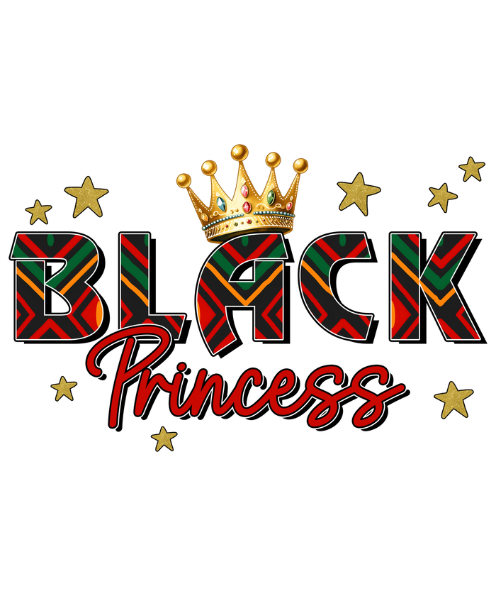 Black Princess Juneteenth Design pressed on a garment