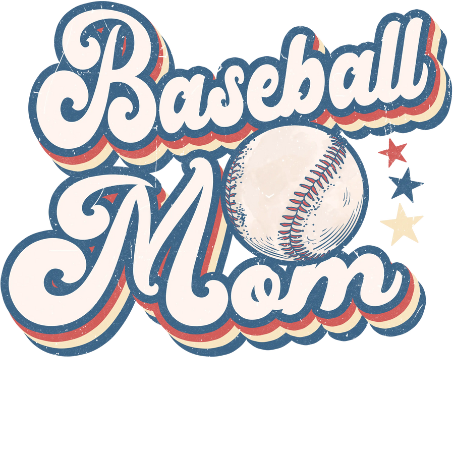 Retro Baseball Mom DTF Design - Ready to Press | DTF Dallas